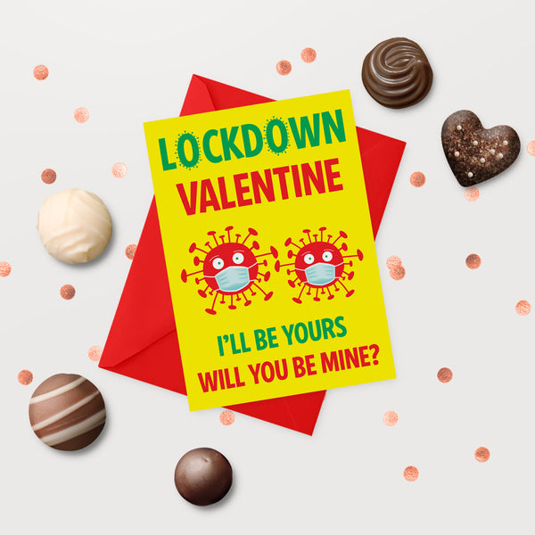 coronavirus covid lockdown valentines day card