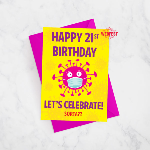 coronavirus covid19 21st birthday cards