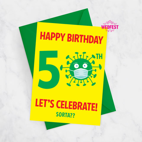 coronavirus covid 50th birthday card