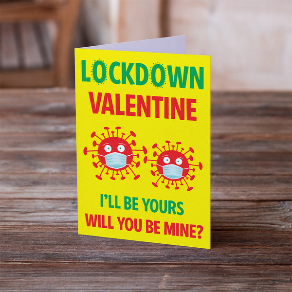 covid coronavirus lockdown valentines day card