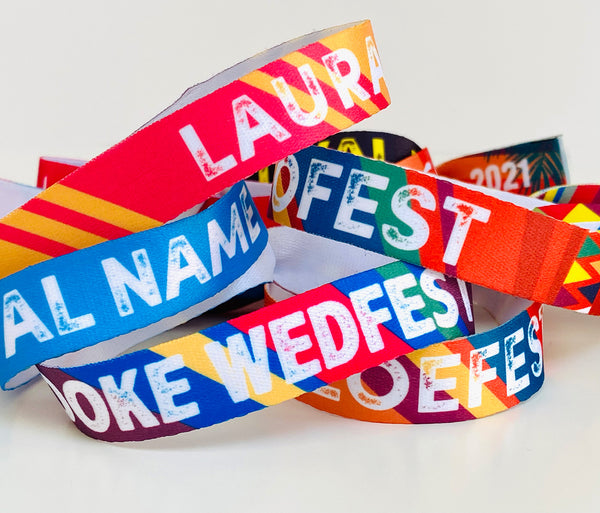 custom personalised festival party wedding wristbands