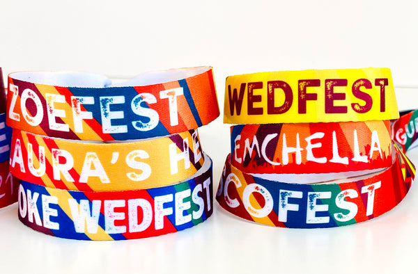 custom wedfest party wedding wristbands