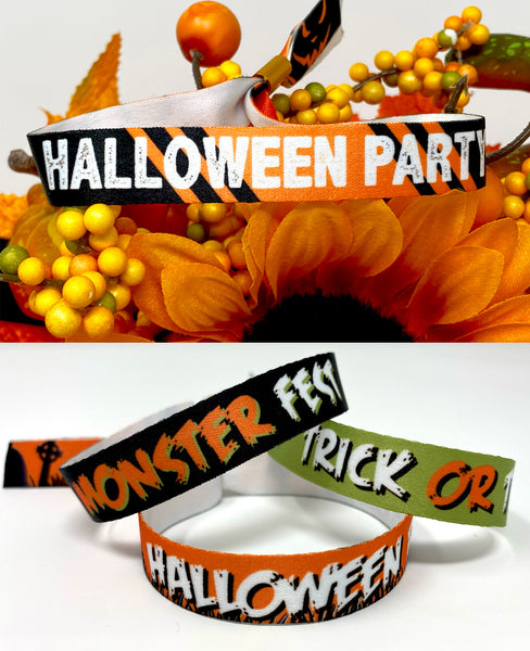 customised halloween party wristbands