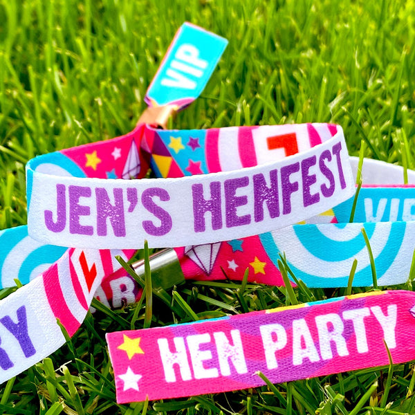 customised henfest hen party wristbands