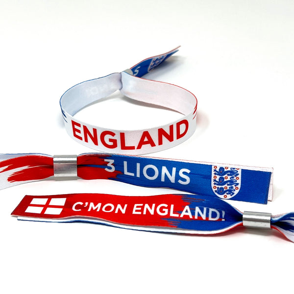 England Football World Cup Supporters Wristband - England Fans 3 Lions / Lionesses Wristbands