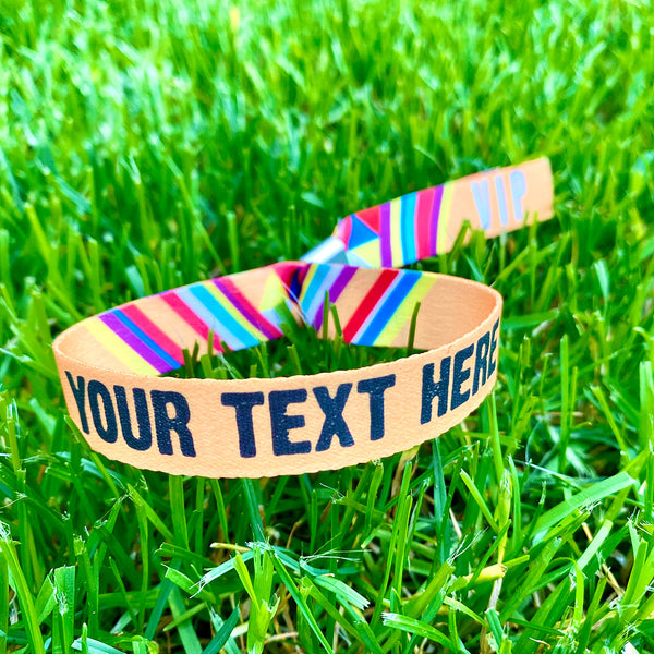 fabric festival wristbands personalised