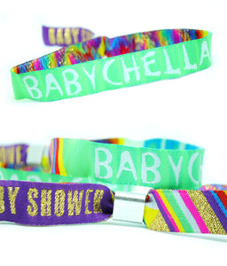 festival baby shower party favours wristbands