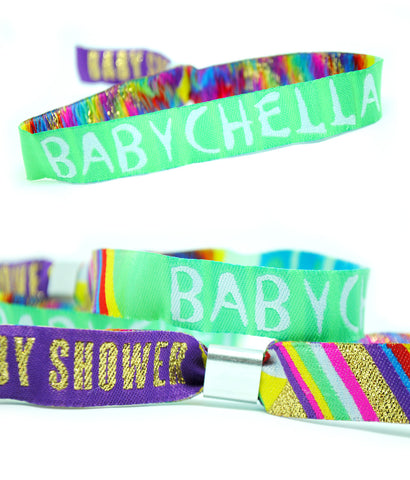 festival baby shower party favours wristbands