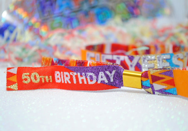festival birthday party wristband 50th