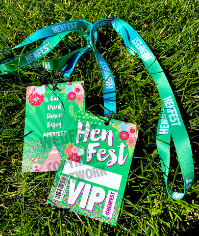 HENFEST ® (Green) VIP Festival Hen Party Lanyards