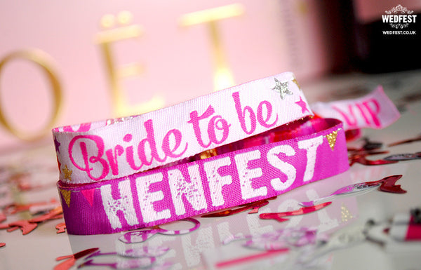 henfest bride to be hen do wristbands