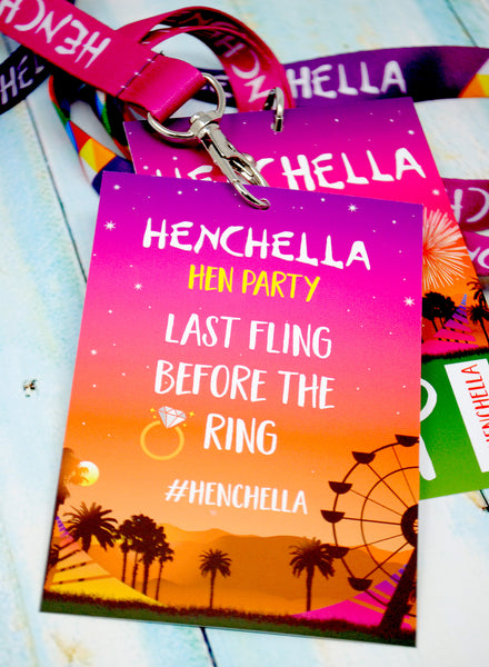 HENCHELLA Festival Hen Party VIP Pass Lanyards