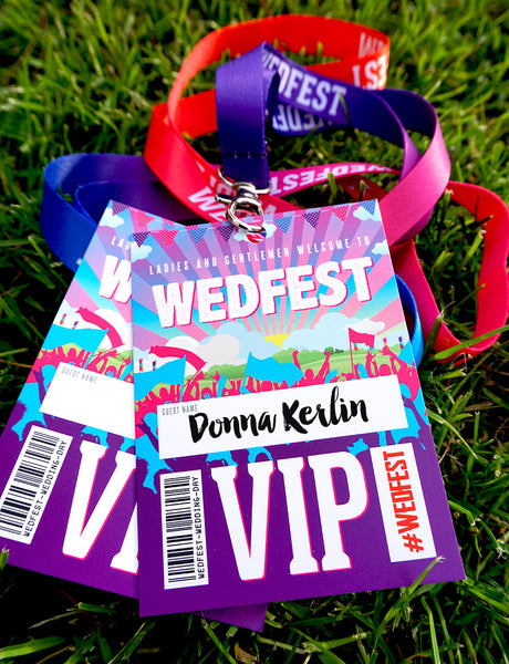 WEDFEST Festival Wedding VIP Lanyards Place Name Cards