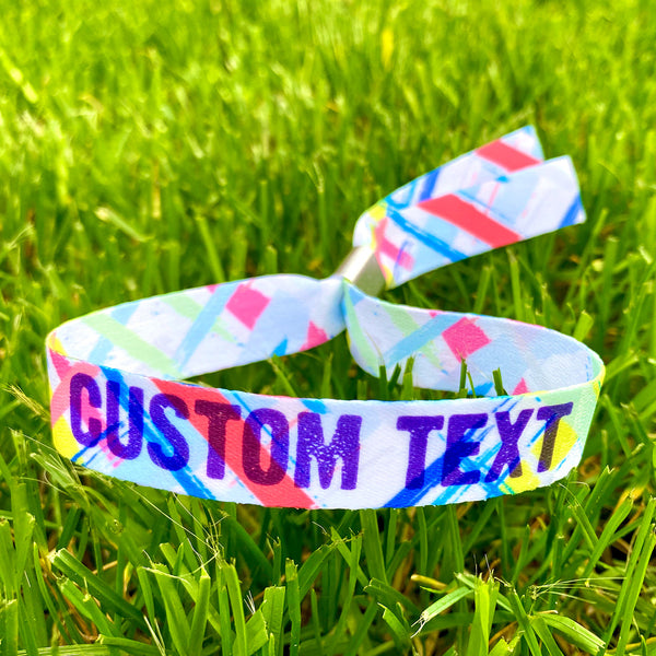 festival wristbands custom text