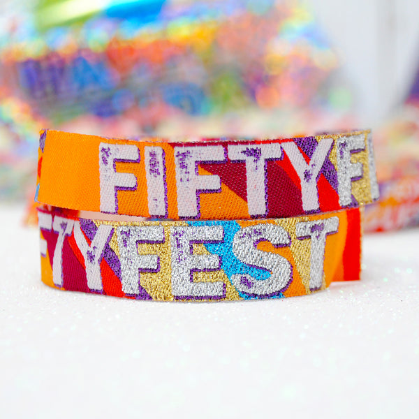 fifty fest 50th birthday party wristbands