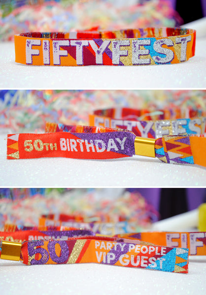 fifty fest 50th festival birthday party wristbands