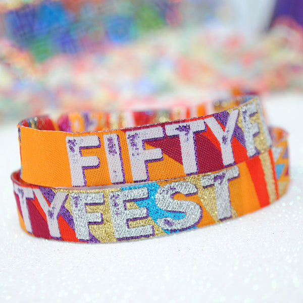 fifty 50 fest festival birthday party wristbands