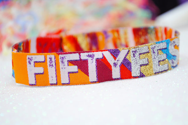 fiftyfest festival birthday party wristbands