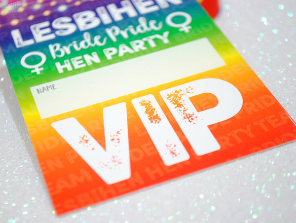 LESBIHEN ® VIP Pass Hen Party Lanyards ~ Lesbian/Gay Hen Party Favours