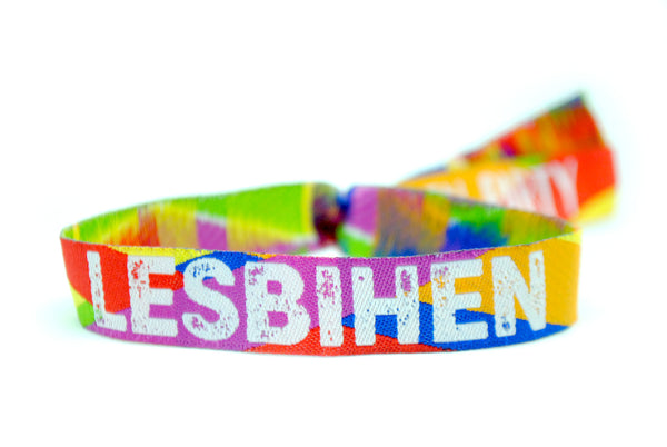 LESBIHEN ® Bride Pride Gay / Lesbian Hen Party Rainbow Wristbands