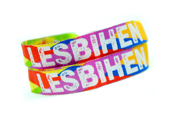 LESBIHEN ® Bride Pride Gay / Lesbian Hen Party Rainbow Wristbands