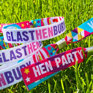 glasthenbury festival hen do party wristbands