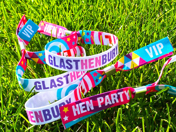 glasthenbury festival henfest hen party wristbands