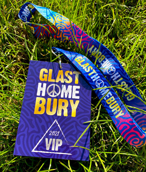 glasthomebury festival at home vip lanyards