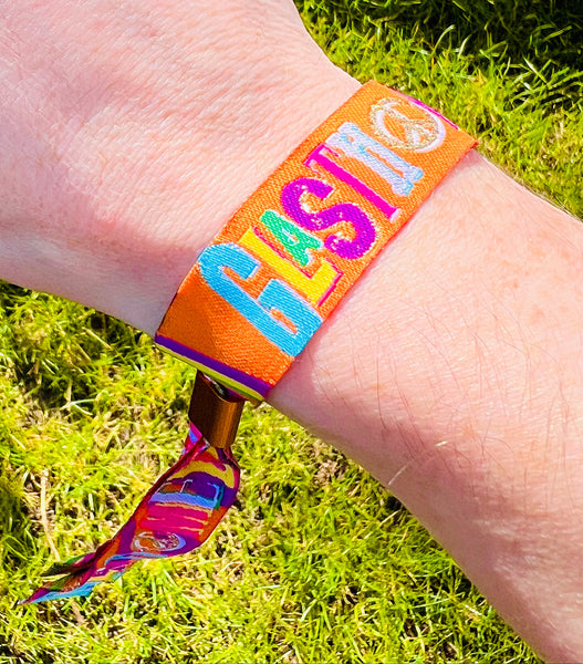 glasthomebury glastonbury festival party home wristbands