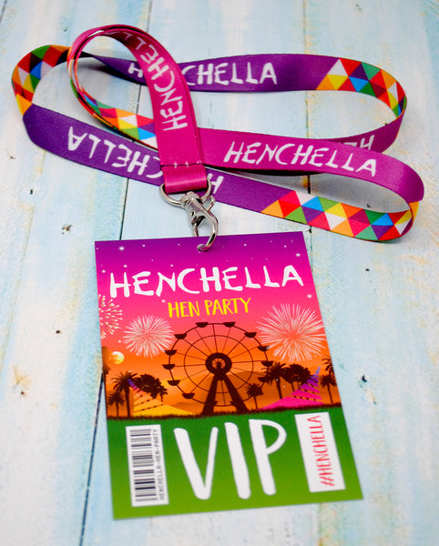 HENCHELLA Festival Hen Party VIP Pass Lanyards
