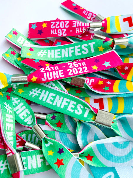 henfest custom personalised hen do party wristbands