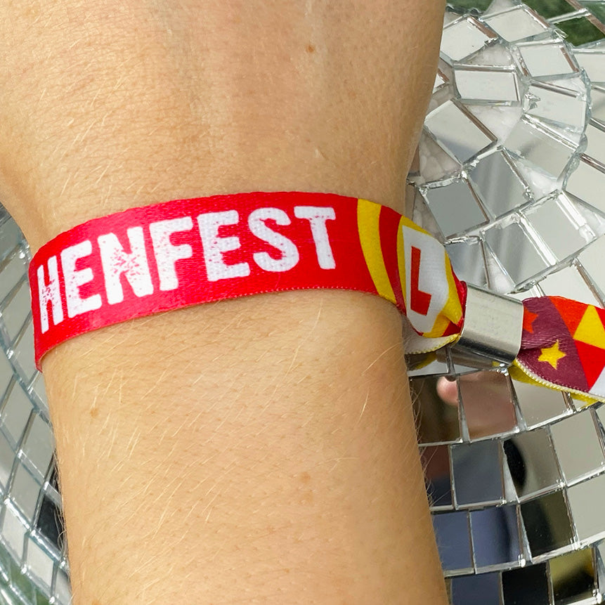 henfest custom personalised hen party wristbands