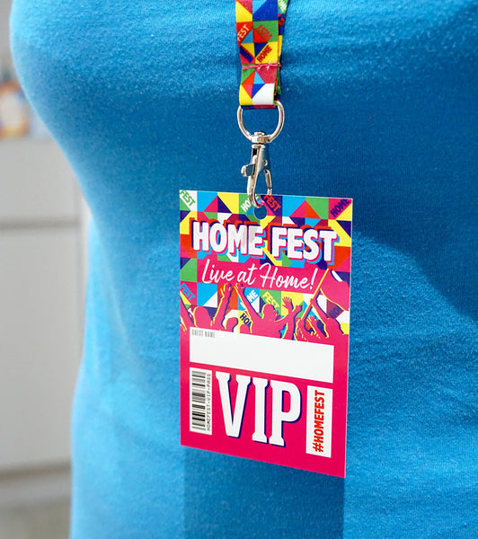 home fest festival party vip lanyard favours
