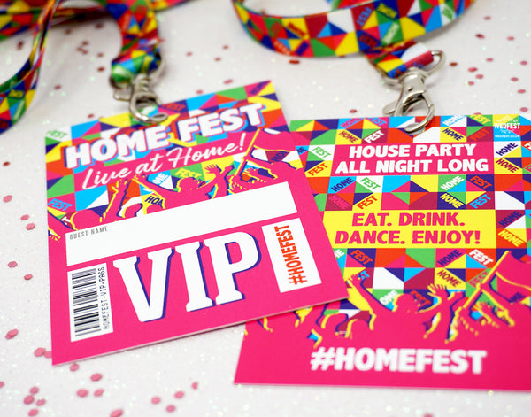 home fest festival party vip lanyard favours