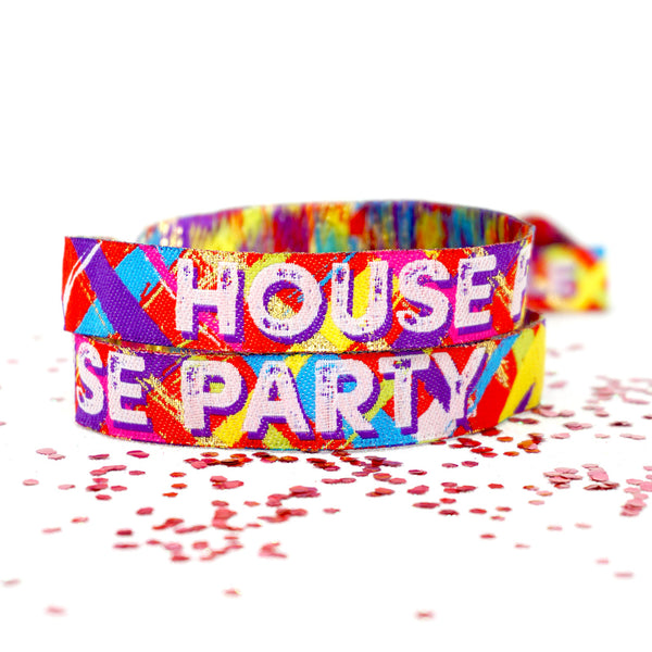 house party home fest festival theme birthday wristbands