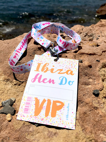 ibiza hen do party vip pass lanyard accessories