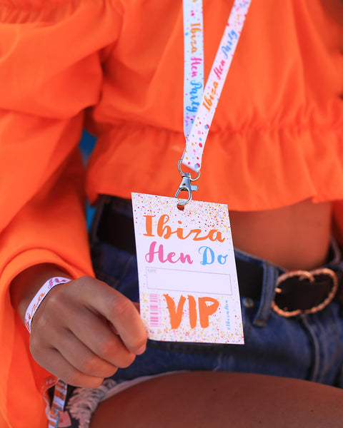 ibiza hen do party vip pass lanyard favours