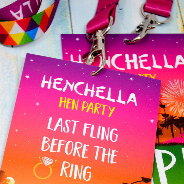 HENCHELLA Festival Hen Party VIP Pass Lanyards