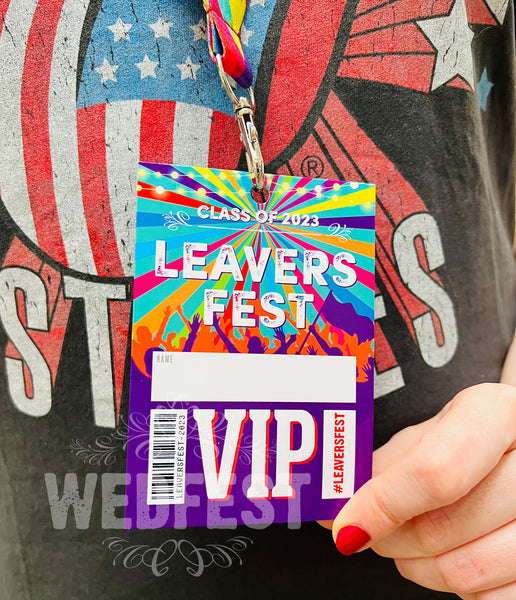 class of 2023 leaversfest festival lanyards schools out