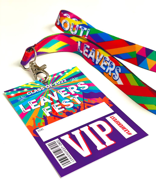 LEAVERS FEST VIP Lanyards - End of School Festival Party VIP Lanyards