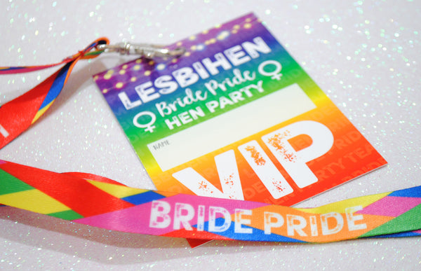 LESBIHEN ® VIP Pass Hen Party Lanyards ~ Lesbian/Gay Hen Party Favours