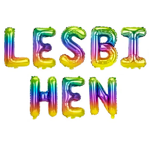 lesbian lesbihen hen party foil balloons lesbian gay