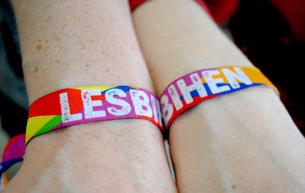 LESBIHEN ® Bride Pride Gay / Lesbian Hen Party Rainbow Wristbands