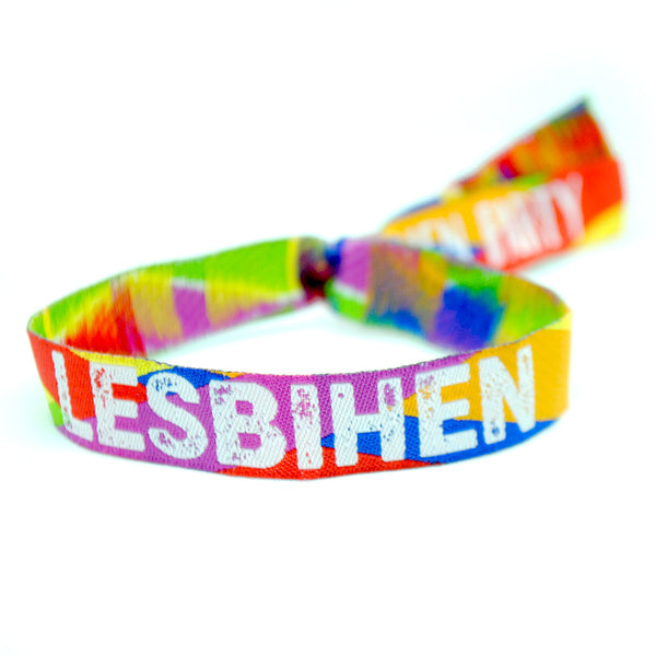 LESBIHEN ® Bride Pride Gay / Lesbian Hen Party Rainbow Wristbands