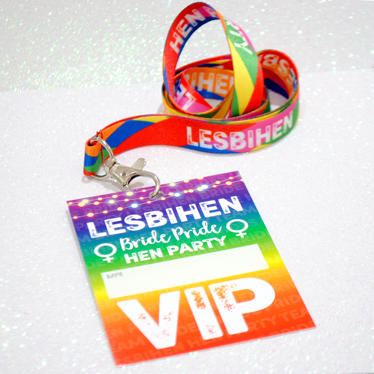 LESBIHEN ® VIP Pass Hen Party Lanyards ~ Lesbian/Gay Hen Party Favours