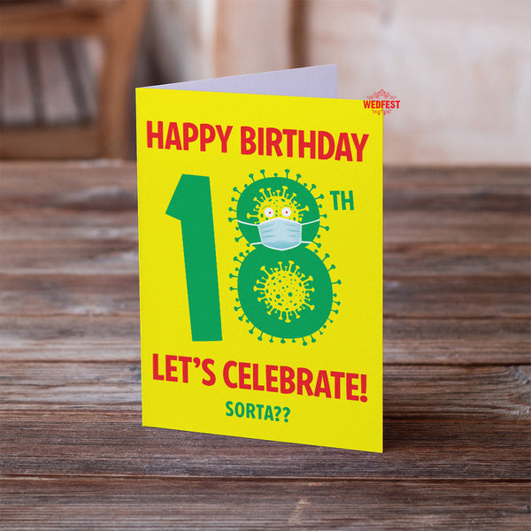 lockdown 18th birthday party card covid coronavirus