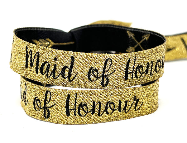 maid of honour honor hen bridal party wristband favour