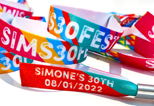 personalised birthday party festival wristband favours