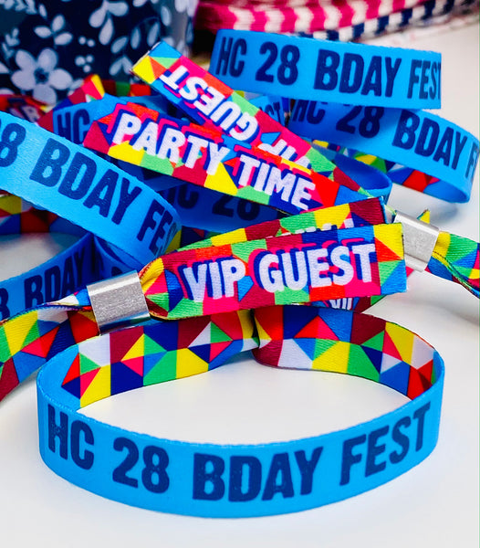 personalised custom festival birthday party wristbands