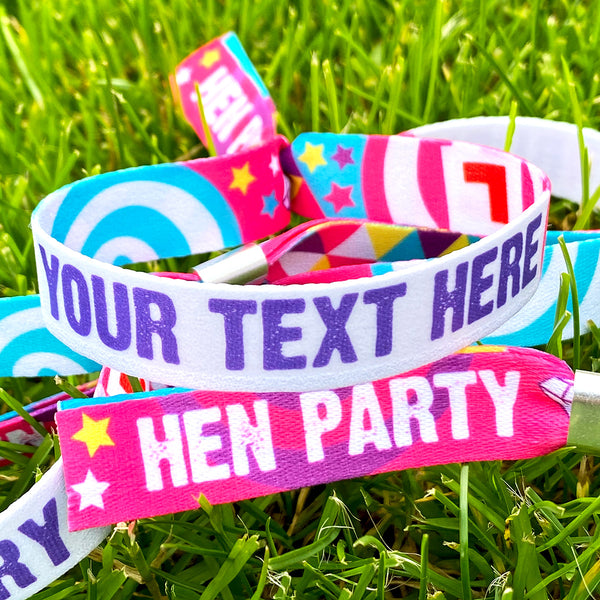 personalised custom hen party wristbands